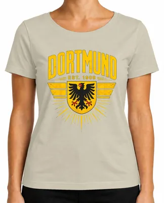 Produktbild von Dortmund Est 1909 Adler Wappen Ruhrpott Heimat Statement Sarkasmus Damen T-Shirt, Natur, S