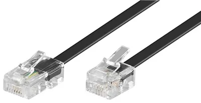 Immagine prodotto di 10X Goobay 68530 Cavo di collegamento modulare, 3 m, nero - Spina RJ45 (8P4C) > Spina RJ11/RJ14 (6P4C)