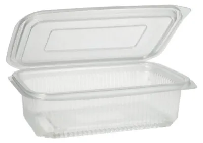 Produktbild von Starpak 50 Verpackungsbecher mit Klappdeckeln, PP rechteckig 750 ml 5,3 cm x 13 cm x 19 cm transparent | Packung (50 Stück)