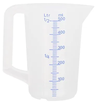 Productafbeelding van Messbecher, 0, 5 l geprägte Skala, blaue Schrift