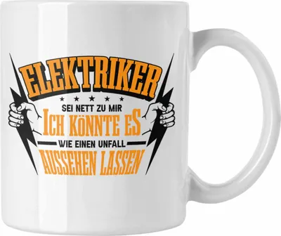 Produktbild von Trendation - Lustige Elektriker Tasse Geschenk (Weiß)