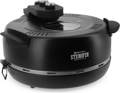 Produktbild von Pizzaofen elektrisch 1600W – Pizzamaker für Pizza in 5 Min bis 400°C, Mini Backofen für Pizza, Lahmacun, Fladenbrot & Flammkuchen, Ø 30 cm