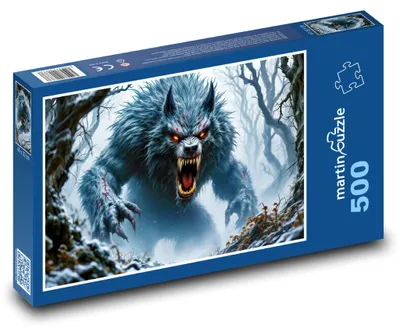 Zdjęcie produktu dla Puzzle 500 Wilkołak w zimowym lesie - martinpuzzle
