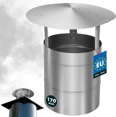 Produktbild von KOTARBAU® Schornsteinabdeckung Edelstahl ø 170 mm Kaminhaube Schornstein Regenhaube Schornsteinhaube Kaminaufsatz Rostfrei Edelstahl Inox