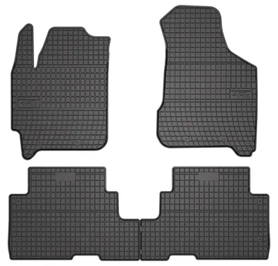 Zdjęcie produktu dla Dywaniki gumowe do Kia Carens II 2002-2006 (minivan) – 4 szt., czarne, dopasowane – Wielganizator SolidPRO