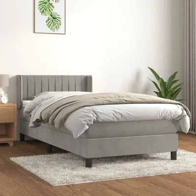Produktbild von Maison Exclusive - Boxspringbett mit Matratze Hellgrau 90x190 cm Samt