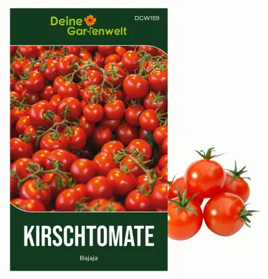 Produktbild von Kirschtomate Bajaja Samen - Solanum lycopersicum - Tomatensamen Cherrytomaten Balkontomaten - Gemüsesamen - Saatgut für 15 Pflanzen