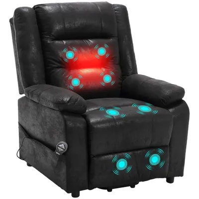 Produktbild von Happy Home Elektrischer Fernsehsessel mit aufstehhilfe, Relaxsessel Massagesessel mit Wärmefunktion, Liegefunktion Verstellbar Schlaffunktion Schwarz