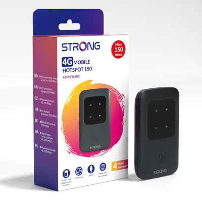 Produktbild von Strong 4GMIFI150C, Router für Mobilfunknetz, Grau, 802.11b, 802.11g, Wi-Fi 4 (802.11n), 150 Mbit/s, 4G, WCDMA