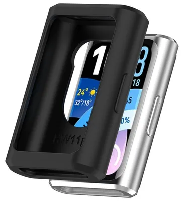 Image de INF Coque de protection en silicone compatible avec Huawei Band 11 Pro - Douce, anti-choc et antirayures Le noir
