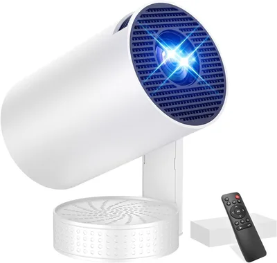 Imagen del producto de Proyector portátil - Mini proyector - Crea tu cine en casa - WiFi 6, Bluetooth 5.4 - 22 cm - Blanco