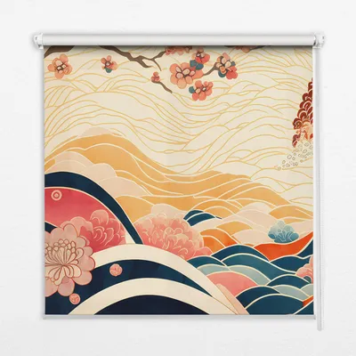 Produktbild von Seitenzug-Rollo Fensterrollo Jalousie - Thermo-Rollo Verdunkelungsrollo - 120x240 cm - Wellen von Blumen