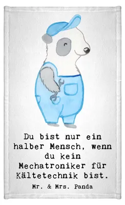 Produktbild von Mr. & Mrs. Panda Handtuch Mechatroniker für Kältetechnik Herz - Weiß - Geschenk, badezimmer, Witzig, Mini-Handtuch, Lustig, Frotteehandtuch, Gesellenprüfung, Kleines