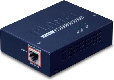 Zdjęcie produktu dla PLANET POE-E201, Nadajnik i odbiornik sieci, 100 m, 1000 Mbit/s, Cat5, Cat5e, Cat6, Pełny, 10/100/1000Base-T(X)