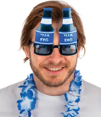 Produktbild von Bierflaschen Brille Team Bräutigam Erwachsene schwarz-blau - Einheitsgröße