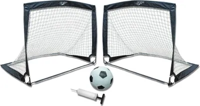 Produktbild von Carromco Fußball Pop-Up-Torset, Spielfertiges Set: 2 Tore, 1 Fussball, Ballpumpe; football, Torwand, Fussballtor für Kinder