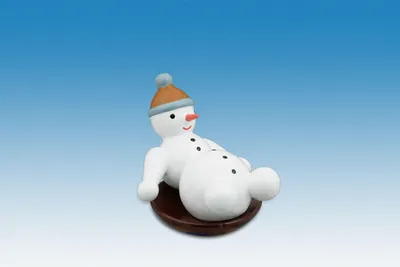 Produktbild von Holzfigur Schneemann Wokfahrer Höhe 6,5cm NEU