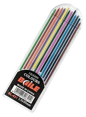 Obrázek produktu pro Mechanické tužky, náplně 2,0 mm, mazatelné, sada 12 kusů, mix barev