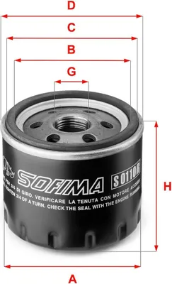 Produktbild von Ölfilter SOFIMA S 0110 R Anschraubfilter für FIAT 500 (312) 500 C (312) PUNTO (188) Panda Schrägheck (312, 319) für ALFA ROMEO 147 (937)