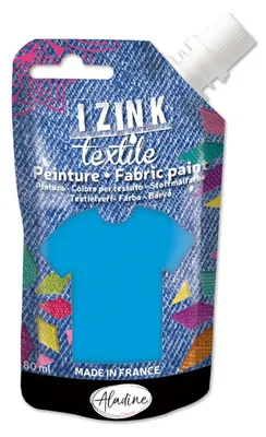 Productafbeelding van Textielverf IZINK Textile - hemelsblauw, 80 ml