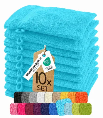 Produktbild von etérea Frottier Handtücher Baumwolle 10x Waschhandschuh - 15x21 cm