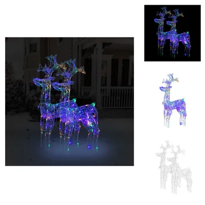 Imagen del producto de vidaXL Decoración navideña de ciervo, 2 unidades, 60x16x100 cm, acrílico - Iluminación navideña