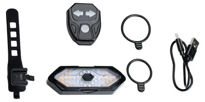 Produktbild von Dunlop Wiederaufladbares Fahrradlicht – Rücklicht Fahrrad Mit Blinker – Fahrradlicht Mit USB-C, Fernbedienung – 5 Lichtmodi – Wetterfest