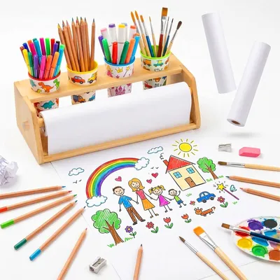 Productafbeelding van Papierrolhouder, 3 papierrollen van elk 5 m, natuur/wit