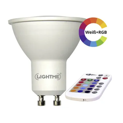 Produktbild von Lightme LED LM85190 Varilux RBG/White GU10 5W WITH RC LED-Reflektor, Sockel GU10 / GZ10, 5 Watt, farbig, 3000 K, dimmbar