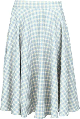 Produktbild von Banned Retro Mittellanger Rock Damen Cary Blue Check Skirt blau/weiß S
