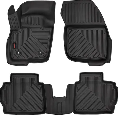 Immagine prodotto di tappetini in gomma 3D per auto - set di tappetini per auto - tappetino in gomma per tutte le stagioni - tappetini antiscivolo e impermeabili per auto - adatto per Ford Focus III (2011-2018)