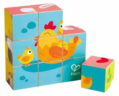 Produktbild von Hape Farm Wooden Blocks Bauspiel 9 Stücke Kinder One Size