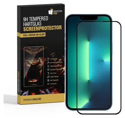 A product box for a screen protector is shown next to a smartphone with the screen protector applied.
