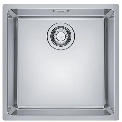 Imagen del producto de Fregadero de acero inoxidable empotrado Franke Maris, modelo MRX 210-40, con mando giratorio de acero inoxidable, a partir de 45 cm. Código: 127.0537.611. Incluye 5 años de garantía