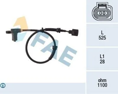 Produktbild von FAE ABS Sensor Raddrehzahl Vorne für VW SHARAN (7M8, 7M9, 7M6) 78003