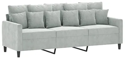 Immagine prodotto di vidaXL Divano a 3 posti in velluto grigio chiaro 180 cm