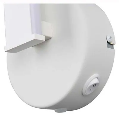 Obrázok produktu pre Nástenné svietidlo LED, kov, matná biela, s vypínačom, H 45,5 cm