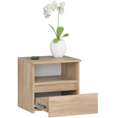 Produktbild von Akord Nachttisch Sonoma-Eiche/Weiß Modern 40X35X40 Cm