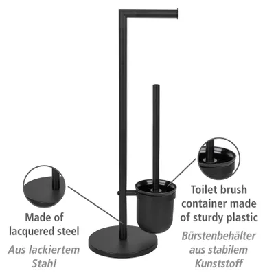 Produktbild von WENKO Stand WC-Garnitur Parus, Toilettenpapier-Halter und Bürstenhalter