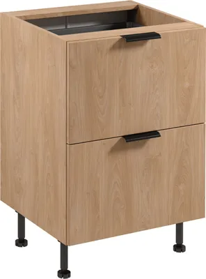 Produktbild von Küchenunterschrank 60 cm mit 2 Schubladen küchenmöbel ohne Arbeitsplatte, Sorento D60S2+1 AX Sonoma Eiche