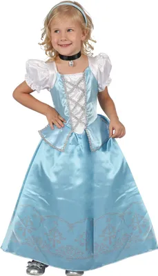 Produktbild von Blau-weißes Prinzessinnenkostüm für Mädchen M 7-9 Jahre (120-130 cm)