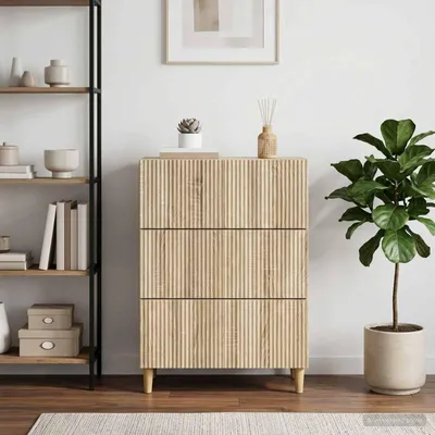 Zdjęcie produktu dla Komoda vidaXL, 66 x 34,5 x 90 cm, płyta wiórowa, imitacja dębu Sonoma