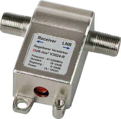Produktbild von DUR-line V3024-R regelbarer Mini Inline Verstärker SAT / DVB-T bis 24dB