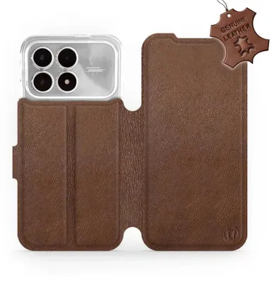 Produktbild von Echtleder Handyhülle für Xiaomi POCO F8 Pro, Mobiwear Leather, Braun