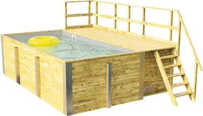 Produktbild von Massivholzpool 595 Gr.1 Hellgrau B x T x H 500 x 315 x 203