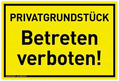 Produktbild von Schild Privatgrundstück | PVC 30 x 20 cm | Betreten verboten | gelb | PVC-Sch...