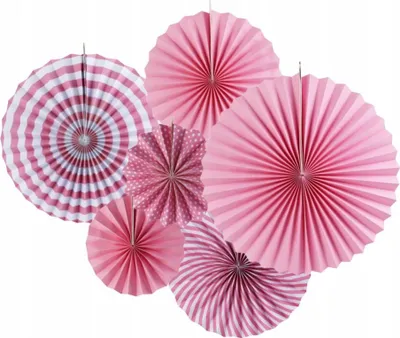 Produktbild von Papierrosetten Set 6 Stück Pink - Elegante Hängedeko für Party & Hochzeit