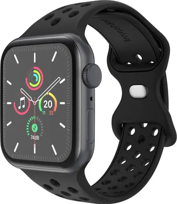 Productafbeelding van imoshion Siliconen Sport⁺ bandje voor de Apple Watch | 44/45/46/49 mm - Maat S/M - Zwart