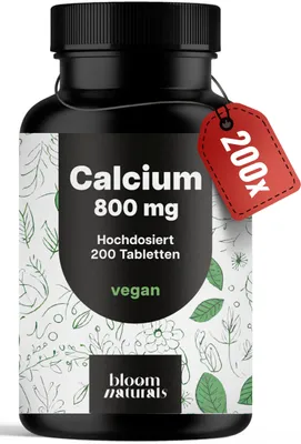 Produktbild von Bloom Naturals Calcium Tabletten 365 Stück 800mg hochdosiert