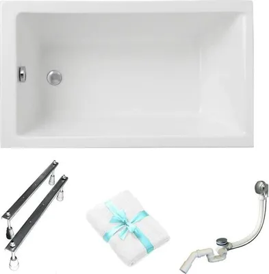 Zdjęcie produktu dla Polimat Wanna Akrylowa Prostokątna Capri 100x70 cm z Antybakteryjną Powłoką i Szybkozłącznym Syfonem